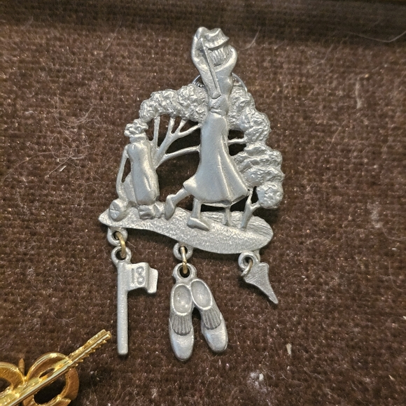 Vtg Brooch Pin Jewelry Lot Sterling Pewter Golf Theme - Picture 6 of 12